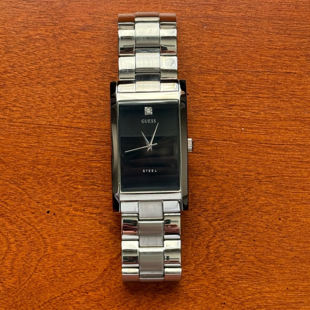 Guess Steel Rectangular Watch